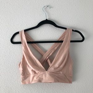 aerie pink cross back bralette